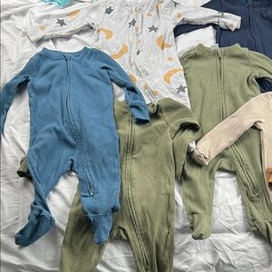 7 Ribbed Footed One-Piece Sleeper - Blue, Olive & Beige 1 Star Wars outfit